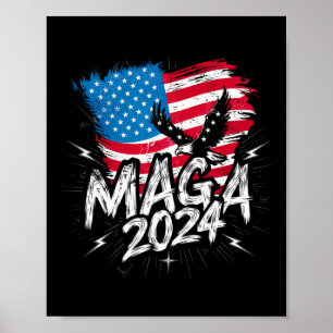 Stand met Trump Maga 2024 Patriotic Flag T-shirt Poster