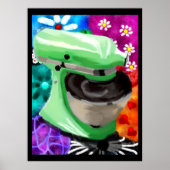 Stand Mixer Funky Abstracte Kunst Groen Roze Poster (Voorkant)