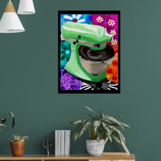 Stand Mixer Funky Abstracte Kunst Groen Roze Poster (Woonkamer 1)