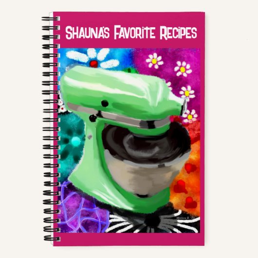 Stand Mixer Funky Art gepersonaliseerd recept Notitieboek (Voorkant)
