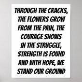 Stand Our Ground Inspirerend minigedicht Poster (Voorkant)