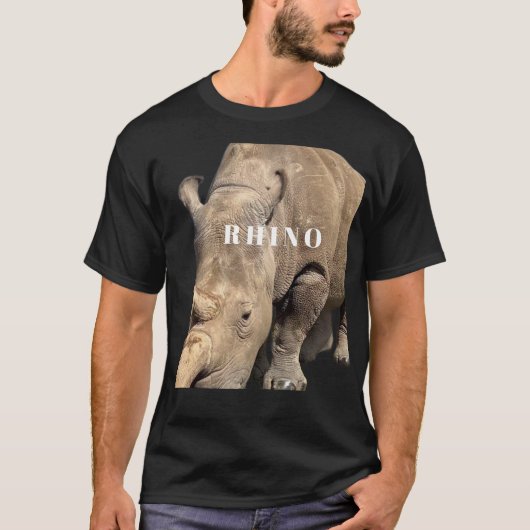 Stand Out in Style with Rhino Print Safari Shirt (Voorkant)