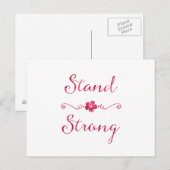 Stand Sterke Inspirerend Sterkte Roze Quote Briefkaart (Voorkant / Achterkant)