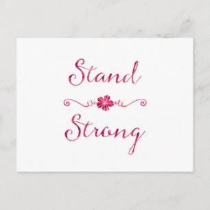 Stand Sterke Inspirerend Sterkte Roze Quote Briefkaart