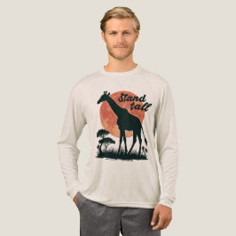 Stand Tall Giraffe Silhouette Motivational Safari Tri-Blend Shirt