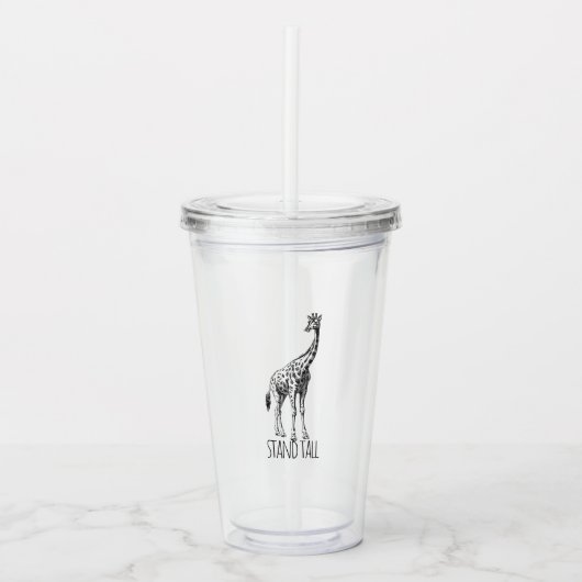 Stand Tall Graceful Giraffe Acryl Drinkbeker (Voorkant)