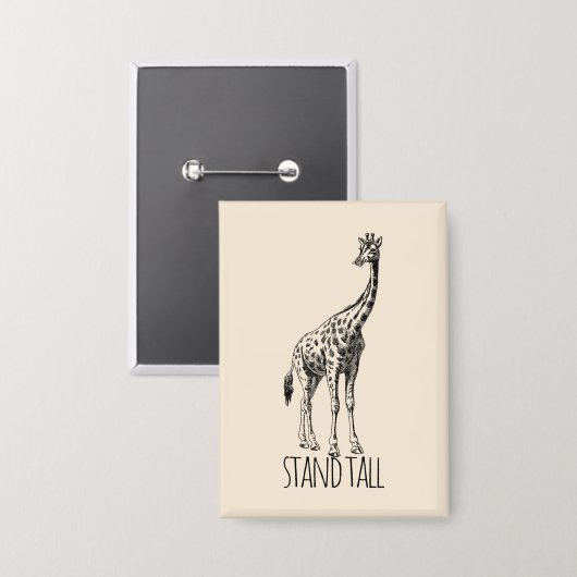Stand Tall Graceful Giraffe Button (Voorkant / Achterkant)