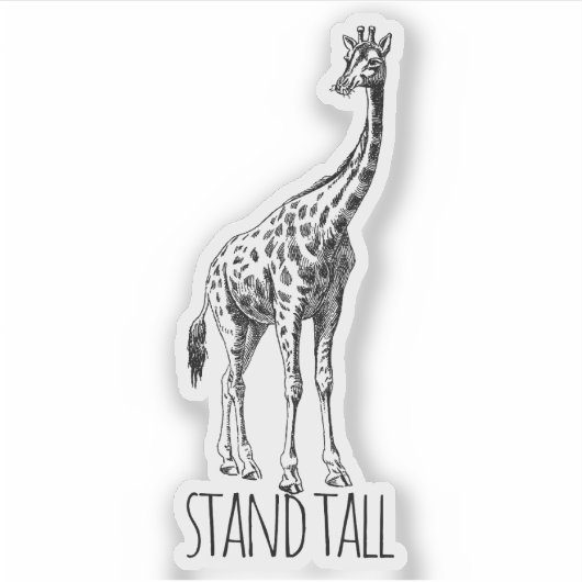 Stand Tall Graceful Giraffe Sticker (Voorkant)
