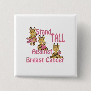 stand tegen borstkanker vierkante button 5,1 cm