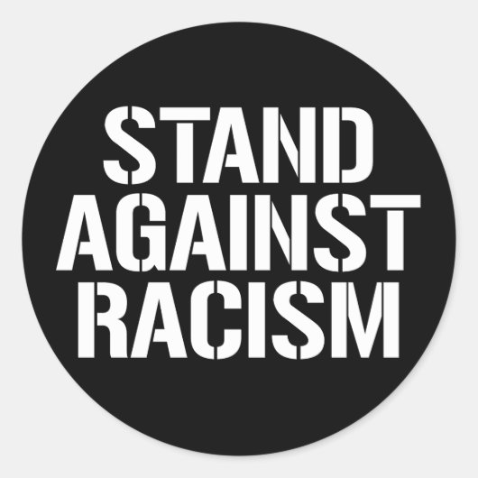 Stand tegen Racisme Classic Ronde Sticker (Voorkant)