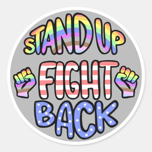 Stand Up Fight Back Papier Sticker Blad (Voorkant)