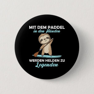 Stand Up-paddels Met Luiaard Grappig Dier Paddle Ronde Button 5,7 Cm