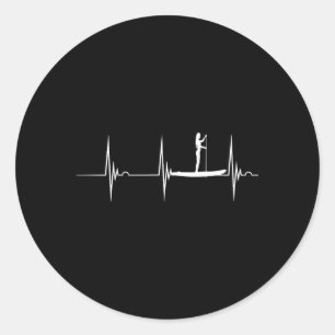 Stand Up Paddle Board Hebeat EKG Pulse Sup Surfer Ronde Sticker