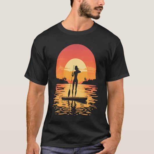Stand Up Paddle Board Paddling Mom In Sunset 1 T-shirt (Voorkant)