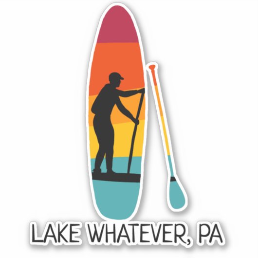 Stand Up Paddle Board SUP aangepaste tekst Sticker (Voorkant)