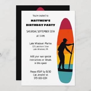 Stand Up Paddle Board SUP Custom Party Kaart
