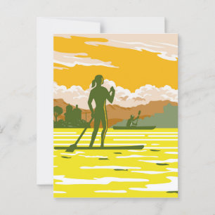 Stand Up Paddle in de baai van Kotor Montenegro WP Briefkaart