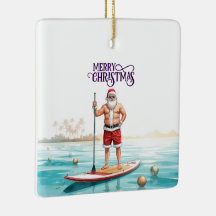 Stand-Up Paddle Santa — Coastal Christmas Holiday