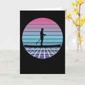 Stand-up Paddling SUP Paddleboarding Retro Gift Kaart (Gele Bloem)