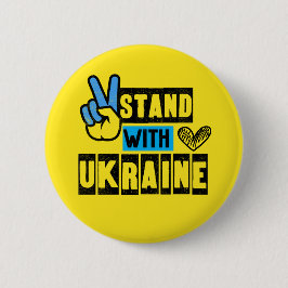 Stand van de Oekraïense anti-oorlogsprotesten tege Ronde Button 5,7 Cm