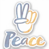 Stand van zaken met Oekraïne - PEACE-symbool V-Sig Sticker (Voorkant)