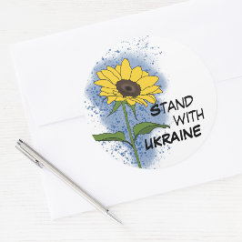 Stand van zaken met Oekraïne Sunflower Ronde Sticker