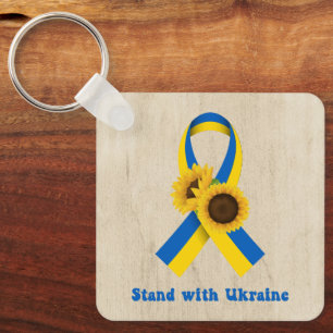 Stand van zaken met Oekraïne Support Ribbon Sleutelhanger