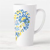 Stand with Ukraine letting and heart Latte Mug (Droite)
