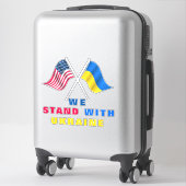 Stand With Ukraine Sticker drapeaux USA et Ukraine (Sur valise)