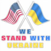 Stand With Ukraine Sticker drapeaux USA et Ukraine (Devant)