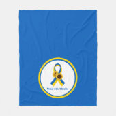 Stand With Ukraine Support Ribbon Fleece Deken (Voorkant)