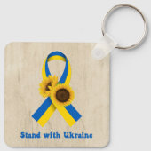 Stand With Ukraine Support Ribbon Sleutelhanger (Achterkant)
