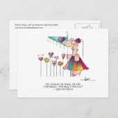 STAND, ZING, LEVEN! Briefkaart van April McCallum (Voorkant / Achterkant)