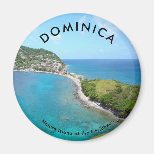 Standaard, 2¼ inch Ronde Magnet - DOMINICA Magneet