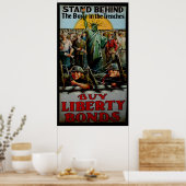  standaard achter de jongens in de Trenches Poster (Keuken)