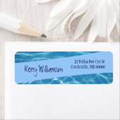 Standaard blauw water en blauw diagonaal lint etiket (Insitu)