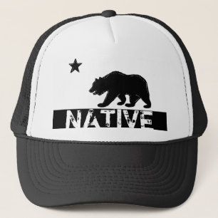 Standaard Californische zwarte beer, vlaggensymboo Trucker Pet