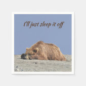 Standaard Cocktail napkin met grizzly beer Servet (Voorkant)