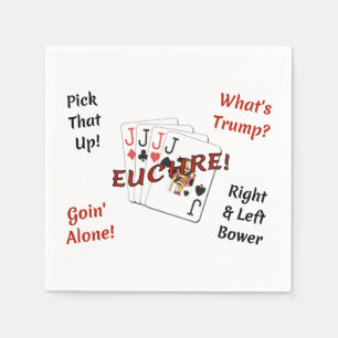 Standaard Cocktail Paper Napkins - Euchre! Servetten