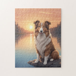 Standaard Collie bij het meer Legpuzzel