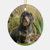 Standaard Dachshund met wirespeed Keramisch Ornament (Links)