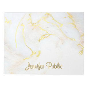 Standaard Elegant Gold White Marble-Sjabloon - Aan Notitieblok