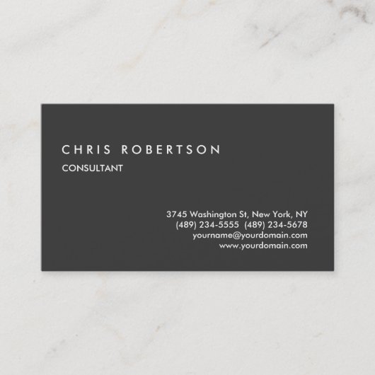 Standaard grijs aantrekkelijk Visitekaartje (Voorkant)