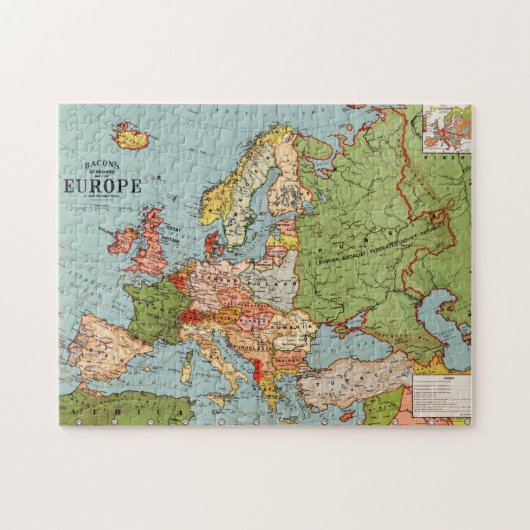 Standaard kaart van de  Europa 20e eeuw Legpuzzel (Horizontaal)