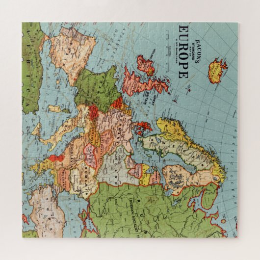 Standaard kaart van de Europa 20e eeuw Legpuzzel (Horizontaal)