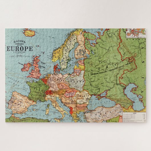 Standaard kaart van de Europa 20e eeuw Legpuzzel (Horizontaal)