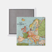 Standaard kaart van de  Europa 20e eeuw Magneet (Voorkant / Achterkant)