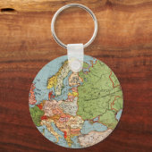 Standaard kaart van de  Europa 20e eeuw Sleutelhanger (Voorkant)