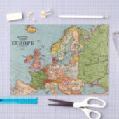 Standaard kaart van de  Europa 20e eeuw Tissuepapier (Craft)