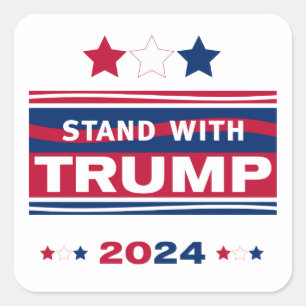 Standaard met Trump~2024~MAGA Vierkante Sticker